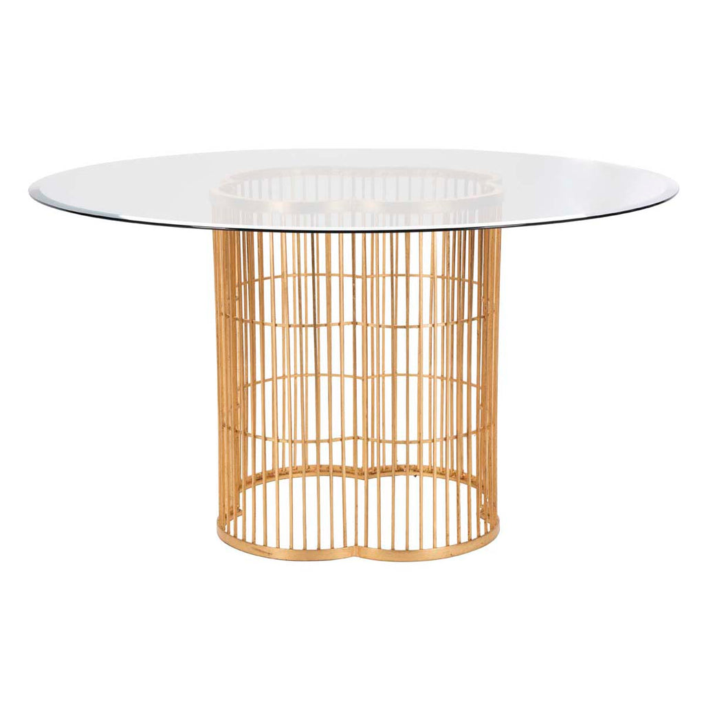 Safavieh Couture Noore 54 Gold Leaf Glass Dining Table - Gold / Glass