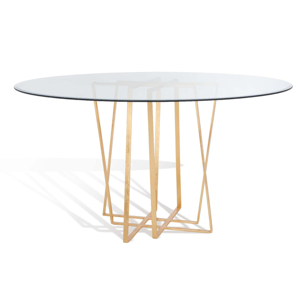 Safavieh Couture Scotty Metal And Glass Dining Table - Gold