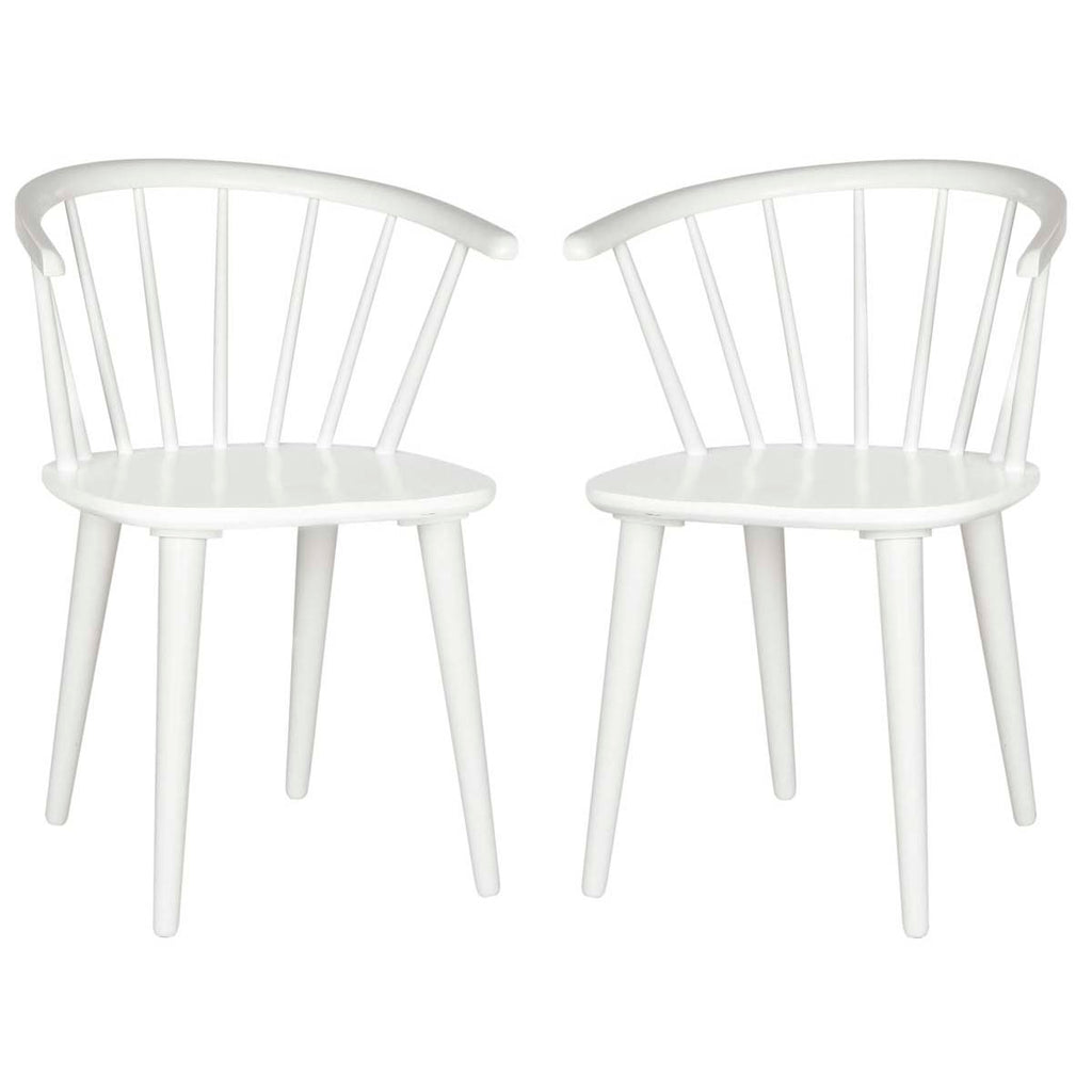 Safavieh Blanchard 18''H Curved Spindle Side Chair-White (Set of 2)