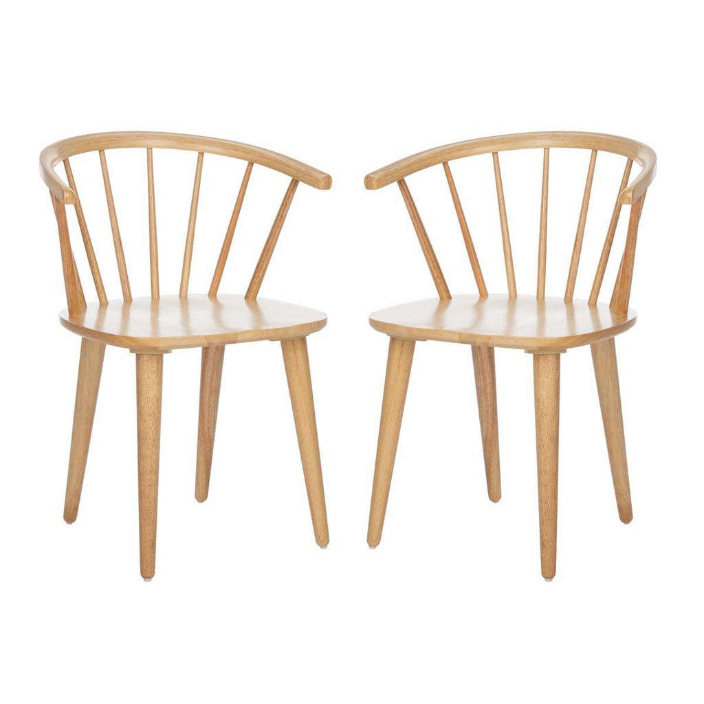 Safavieh Blanchard 18''H Curved Spindle Side Chair - Natural (Set of 2)
