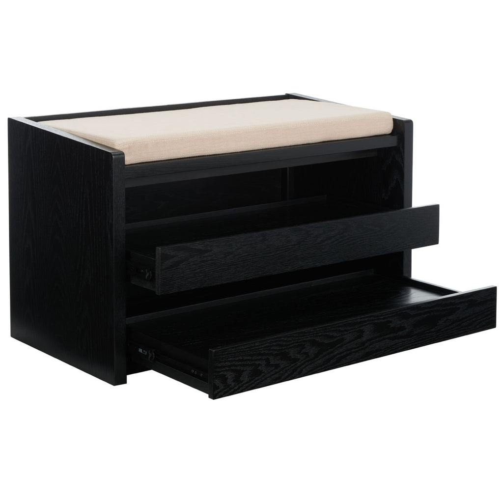 Safavieh Percy Storage Bench - Black / Beige