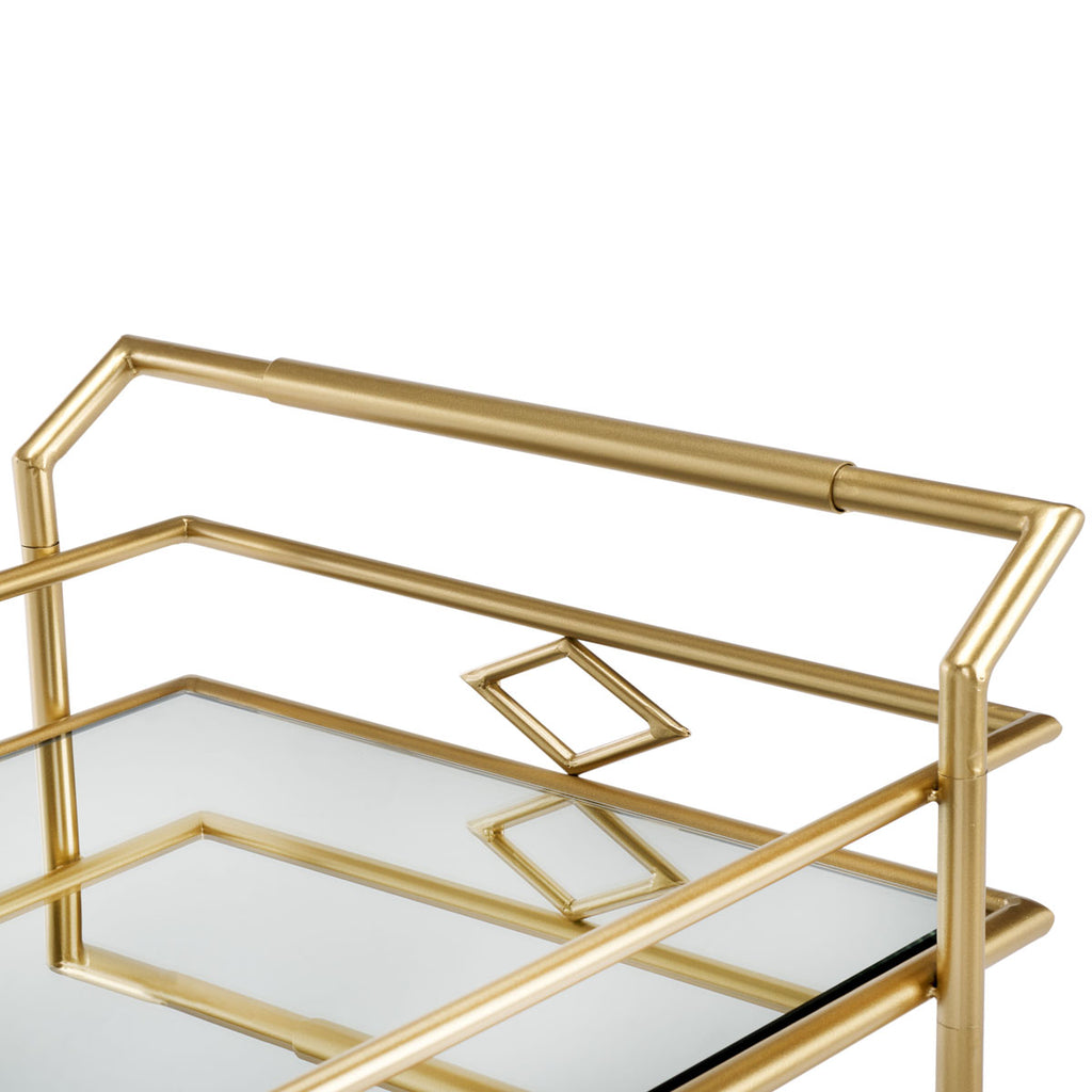 Safavieh Elspeth 2 Tier Bar Cart - Gold / Mirror