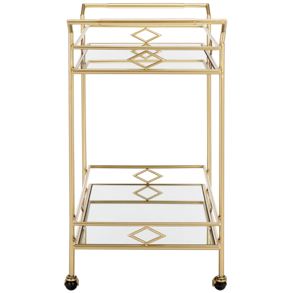 Safavieh Elspeth 2 Tier Bar Cart - Gold / Mirror