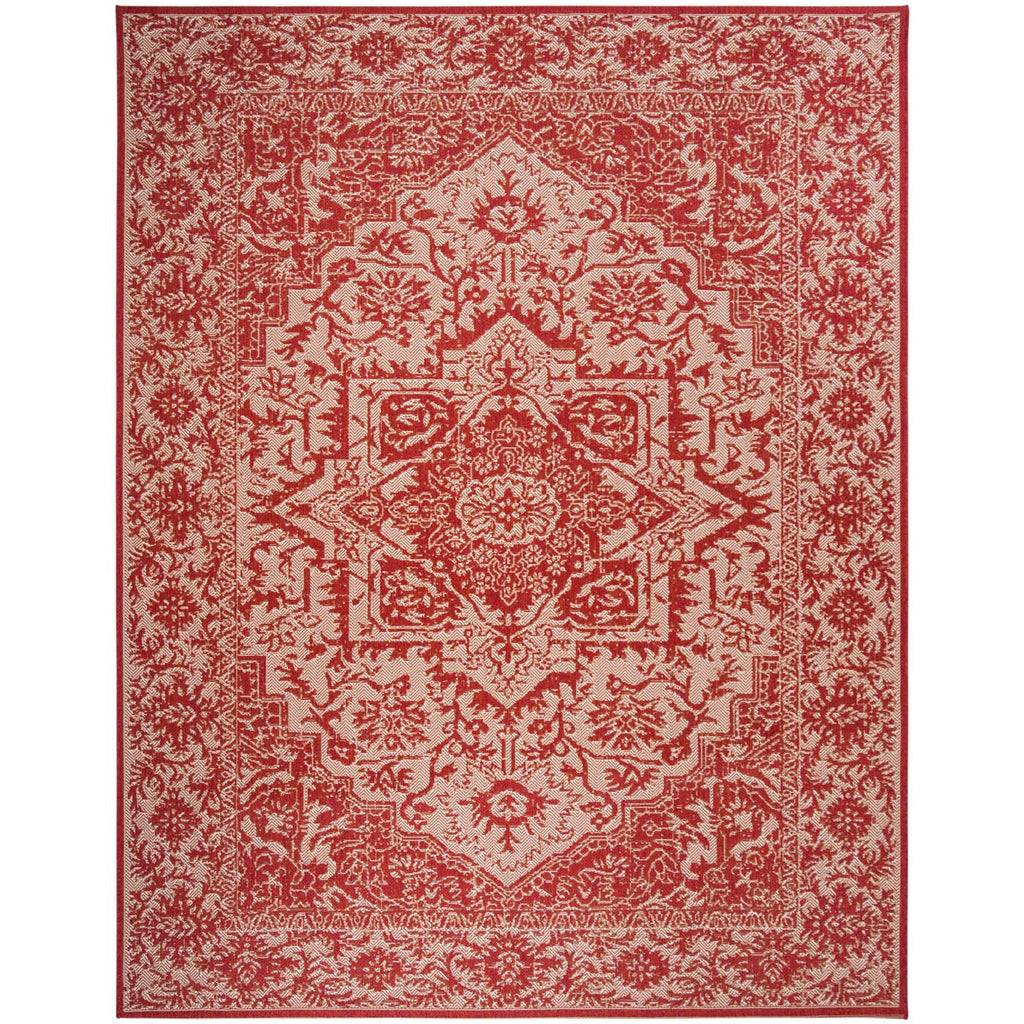 Safavieh Beach House Rug Collection: BHS139Q - Red / Creme