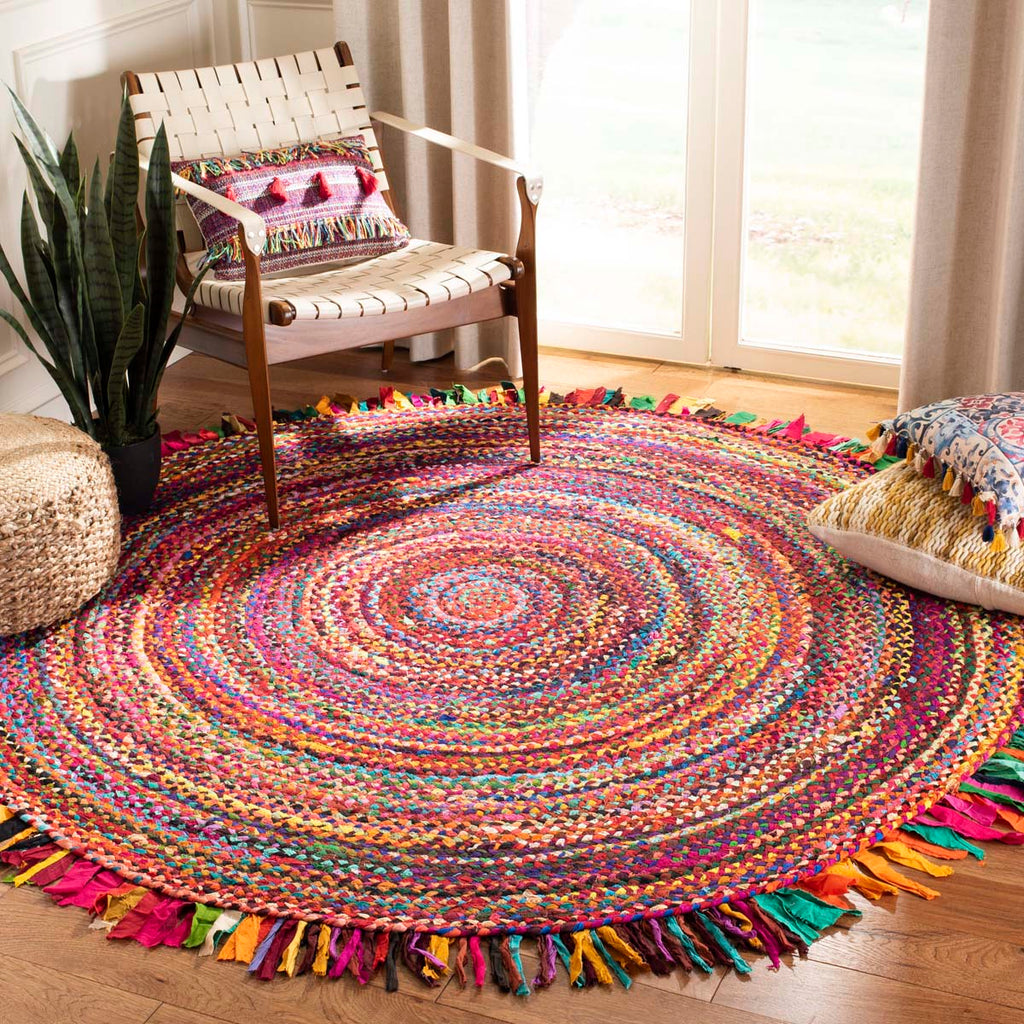 Safavieh Braided Rug Collection BRD451Q - Red / Multi