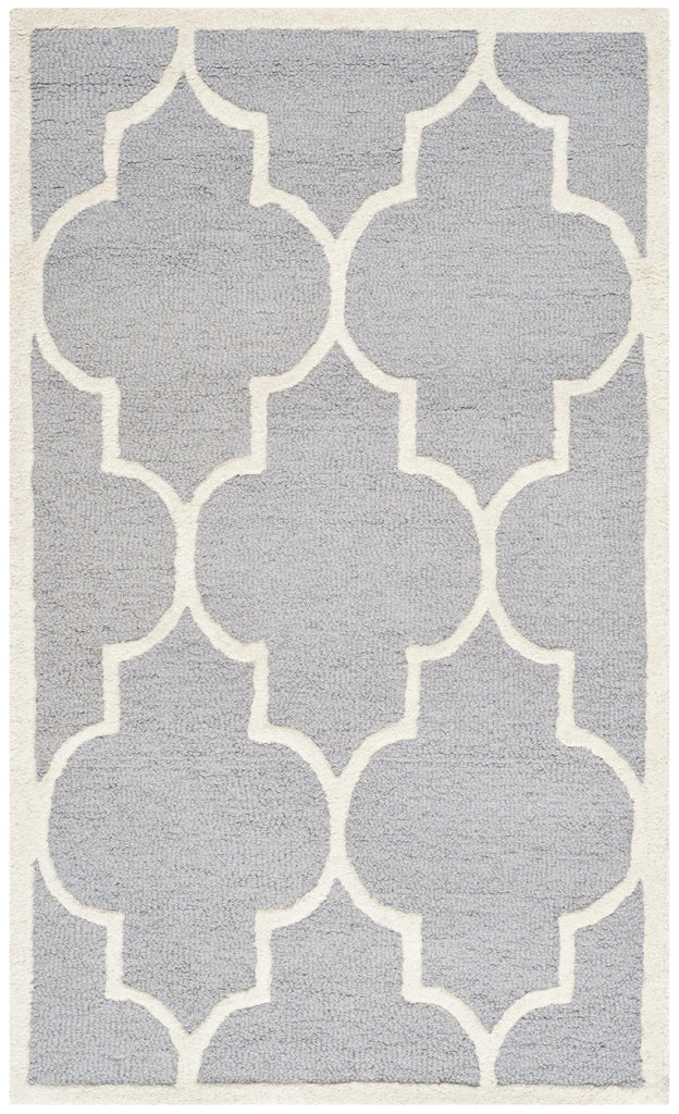 Contemporary Accent Rug, CAM134D, 60 X 91 cm in Silver / Ivory