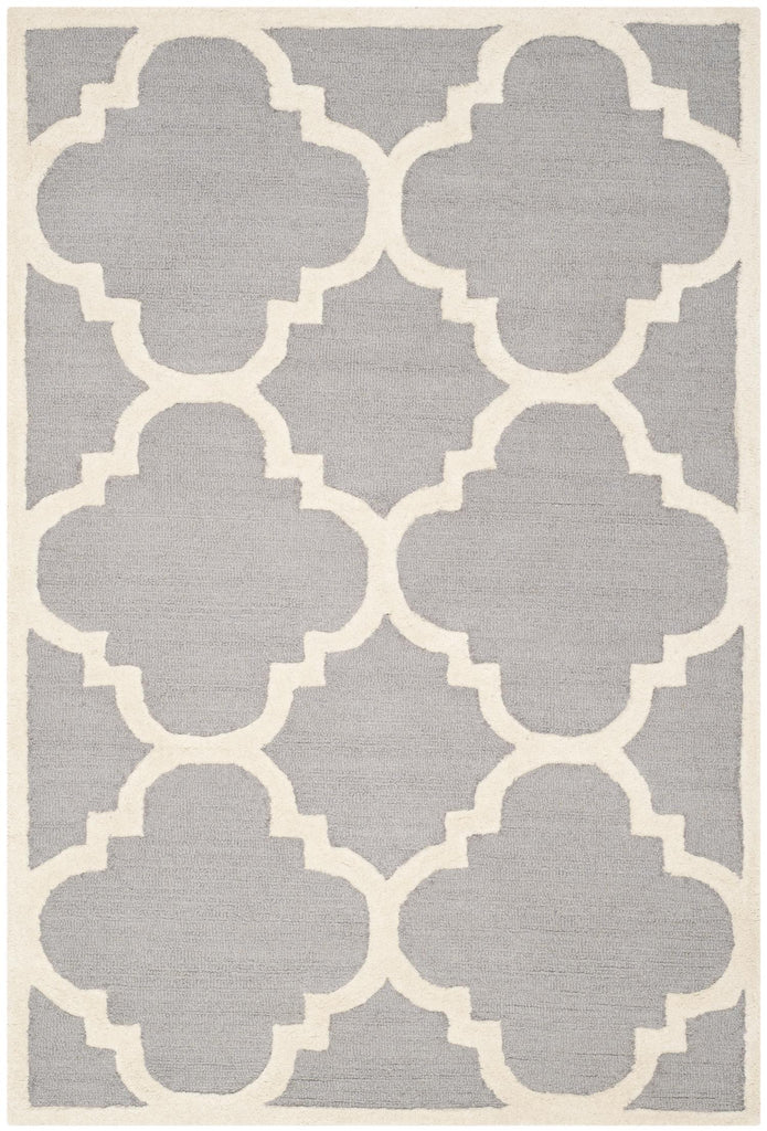 Contemporary Accent Rug, CAM140D, 60 X 91 cm in Silver / Ivory