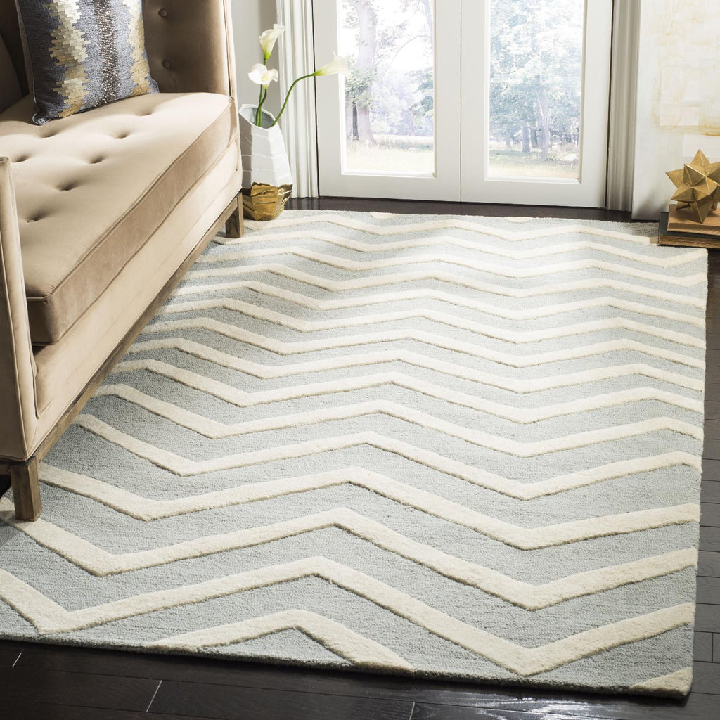 Contemporary Accent Rug, CAM714G, 60 X 91 cm in Grey / Ivory