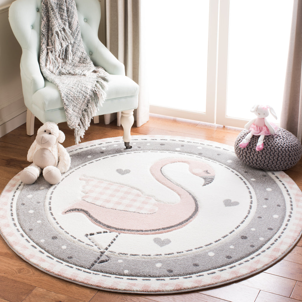 Safavieh Carousel Kids 100 Rug Collection CRK154P - Pink / Ivory