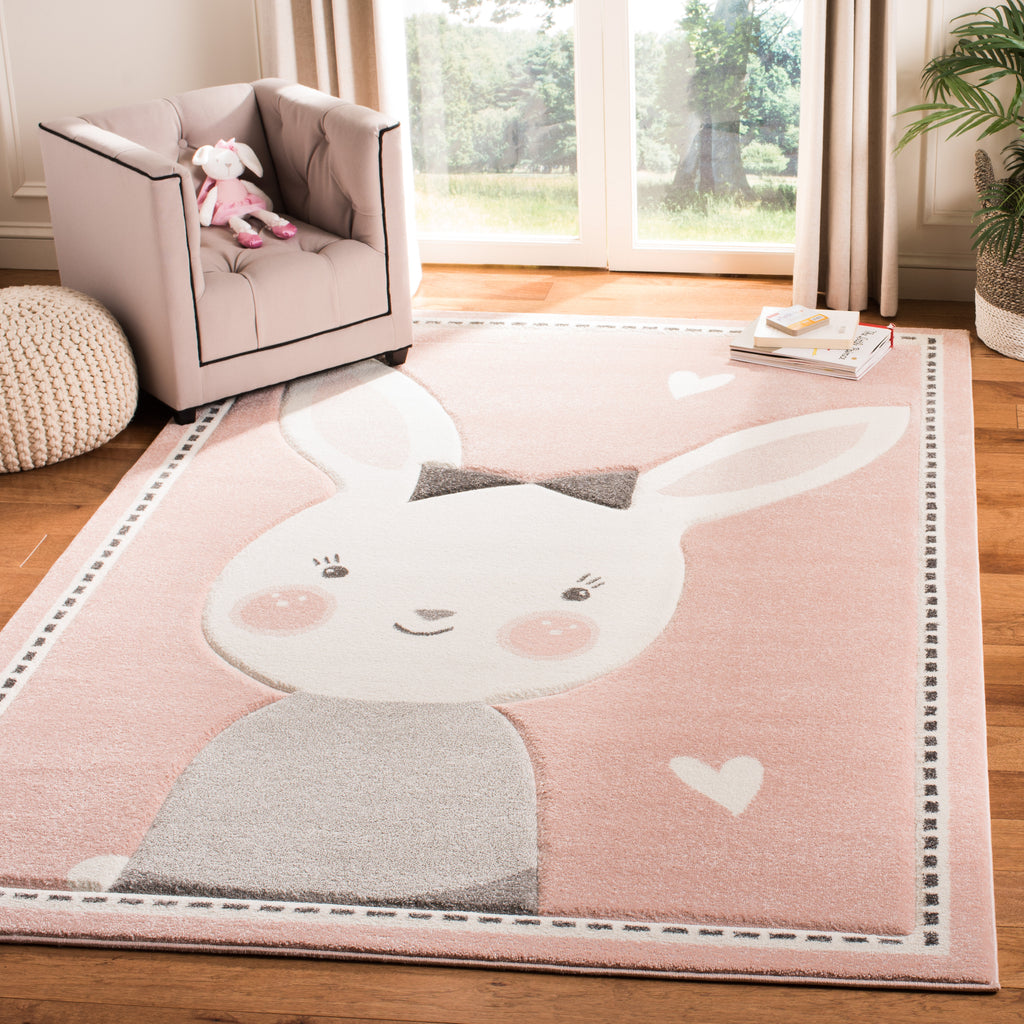 Safavieh Carousel Kids 100 Rug Collection CRK166P - Pink / Ivory