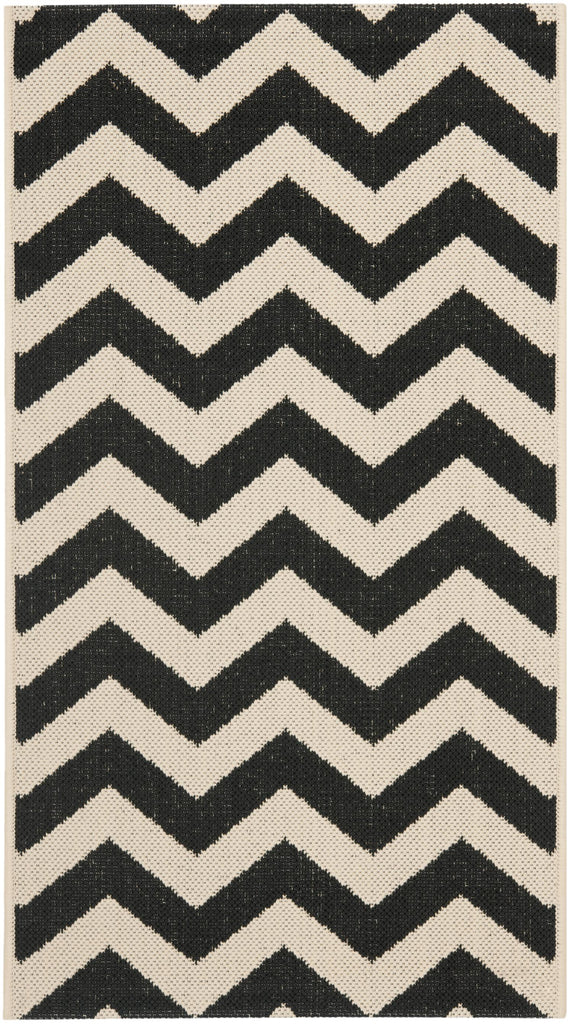 Contemporary Accent Rug, CY6244-256, 60 X 109 cm in Black / Beige