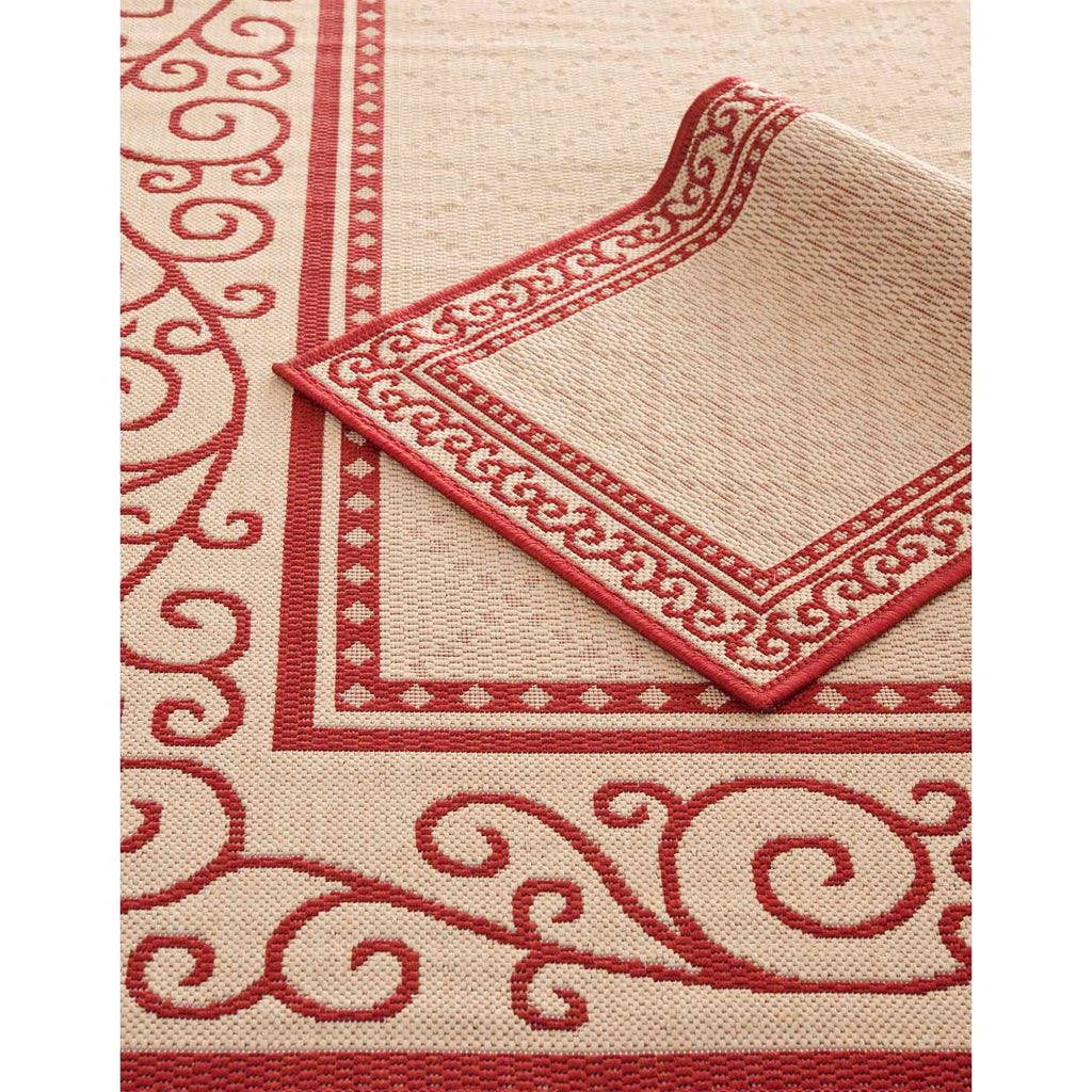 Safavieh Courtyard Rug Collection: CY6824-18 - Natural / Red