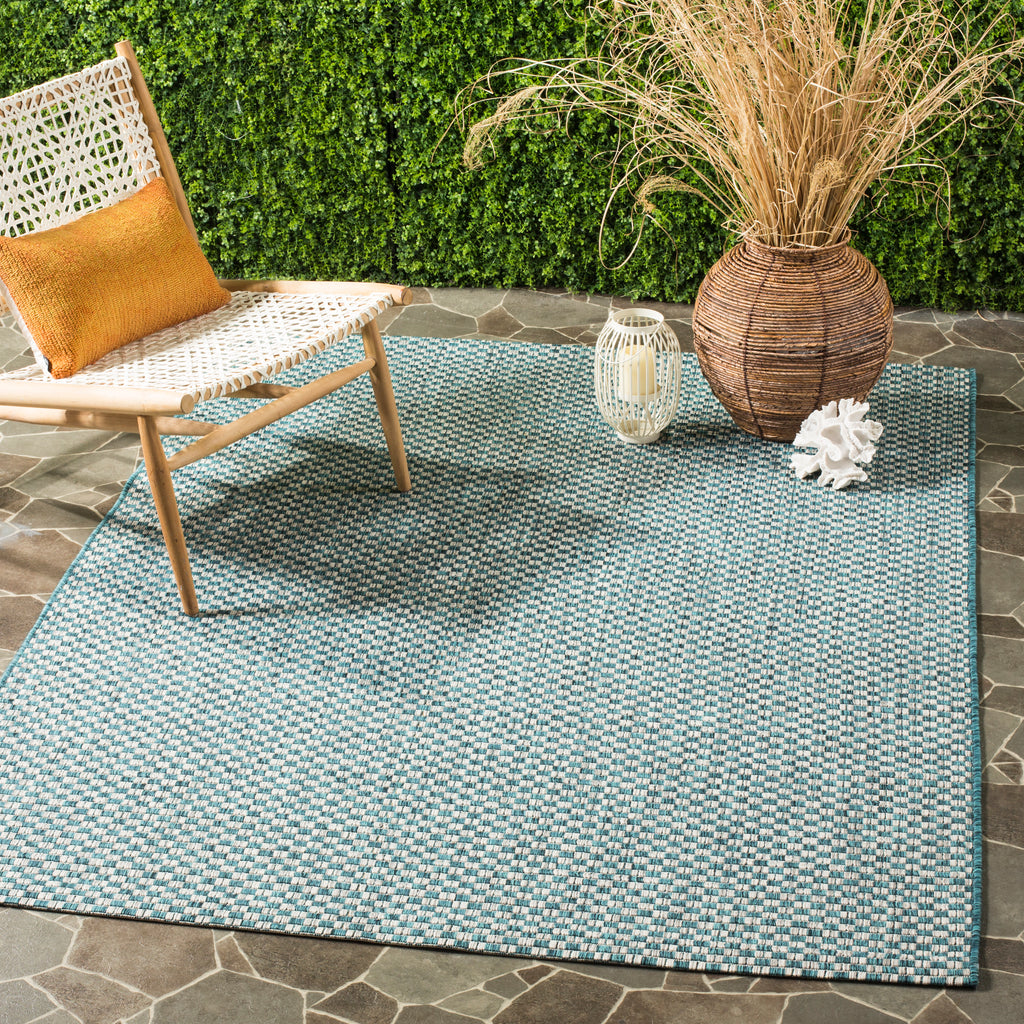 Safavieh Courtyard Rug Collection CY8653-37221 - Turquoise / Light Grey