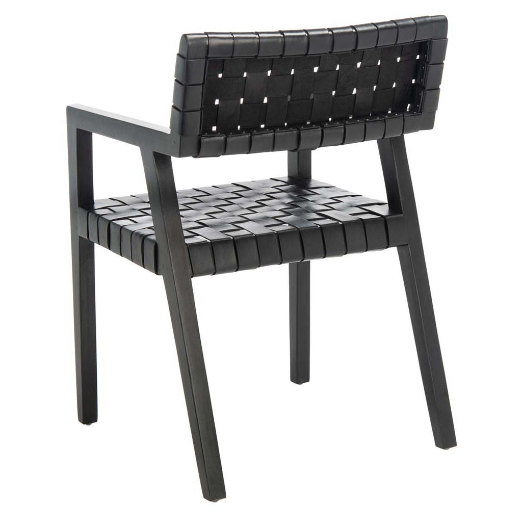 Safavieh Cire Leather Dining Chair - Black