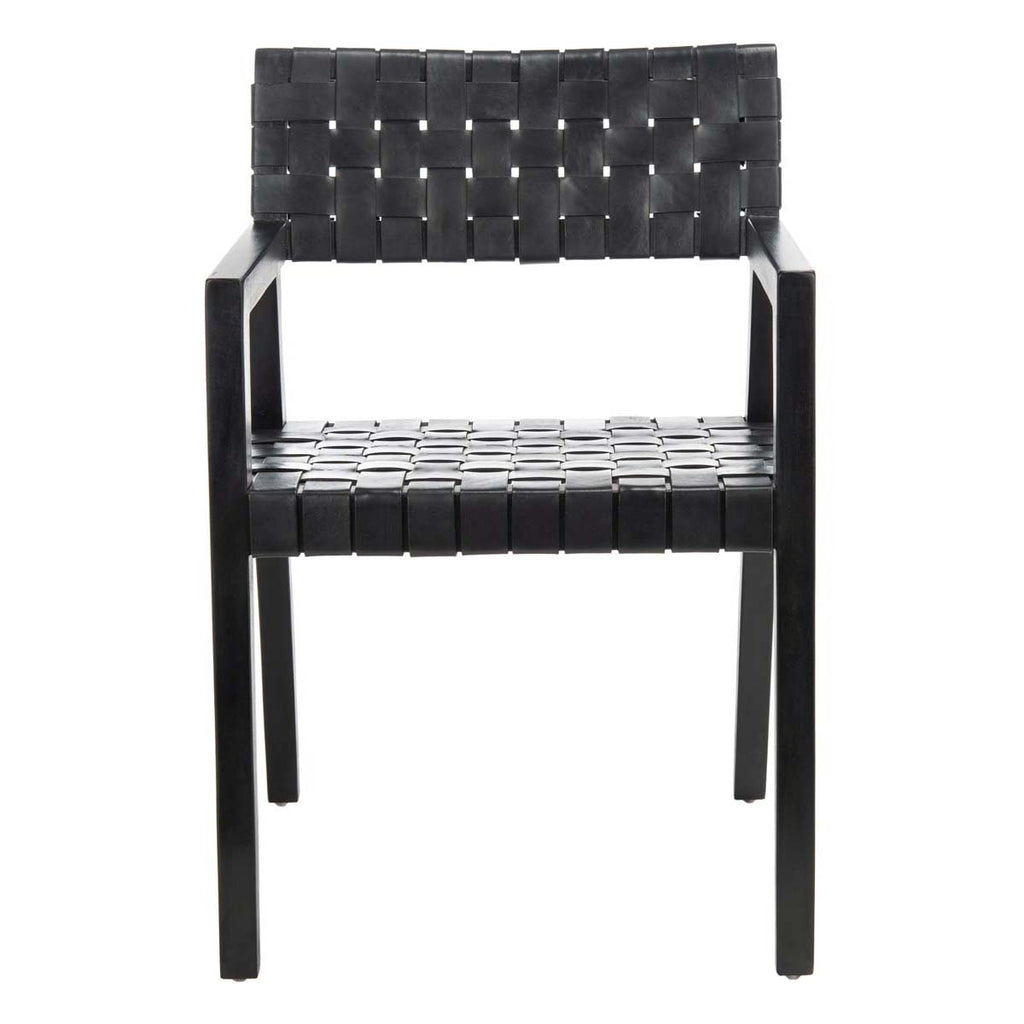 Safavieh Cire Leather Dining Chair - Black