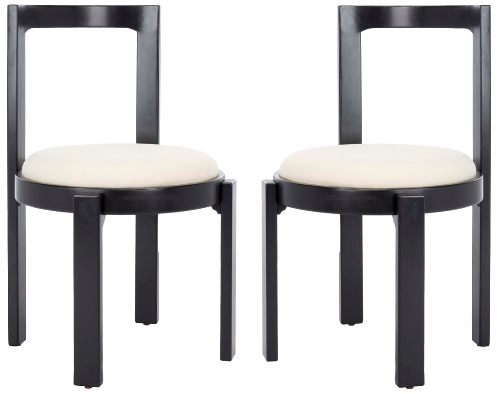 Safavieh Estes Round Dining Chair (Set of 2) - Black / White