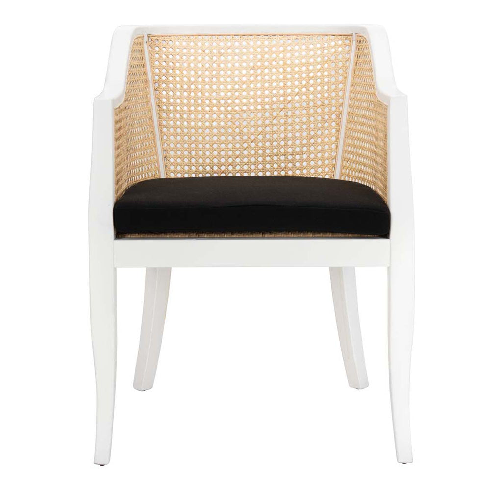 Safavieh Rina Dining Chair - White/Natural/Black Cushion