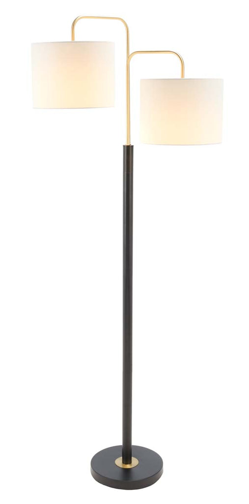 Safavieh Geordi Floor Lamp - Black/Antique Brass