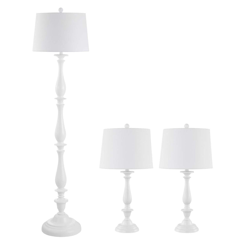 Safavieh Bessie Candlestick Floor And Table Lamp Set - White