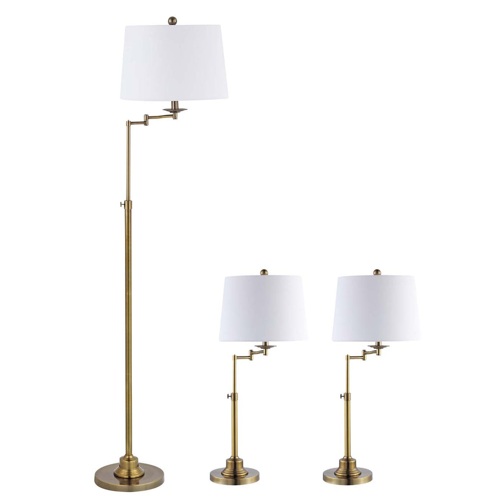 Safavieh Nadia Floor And Table Lamp Set - Gold