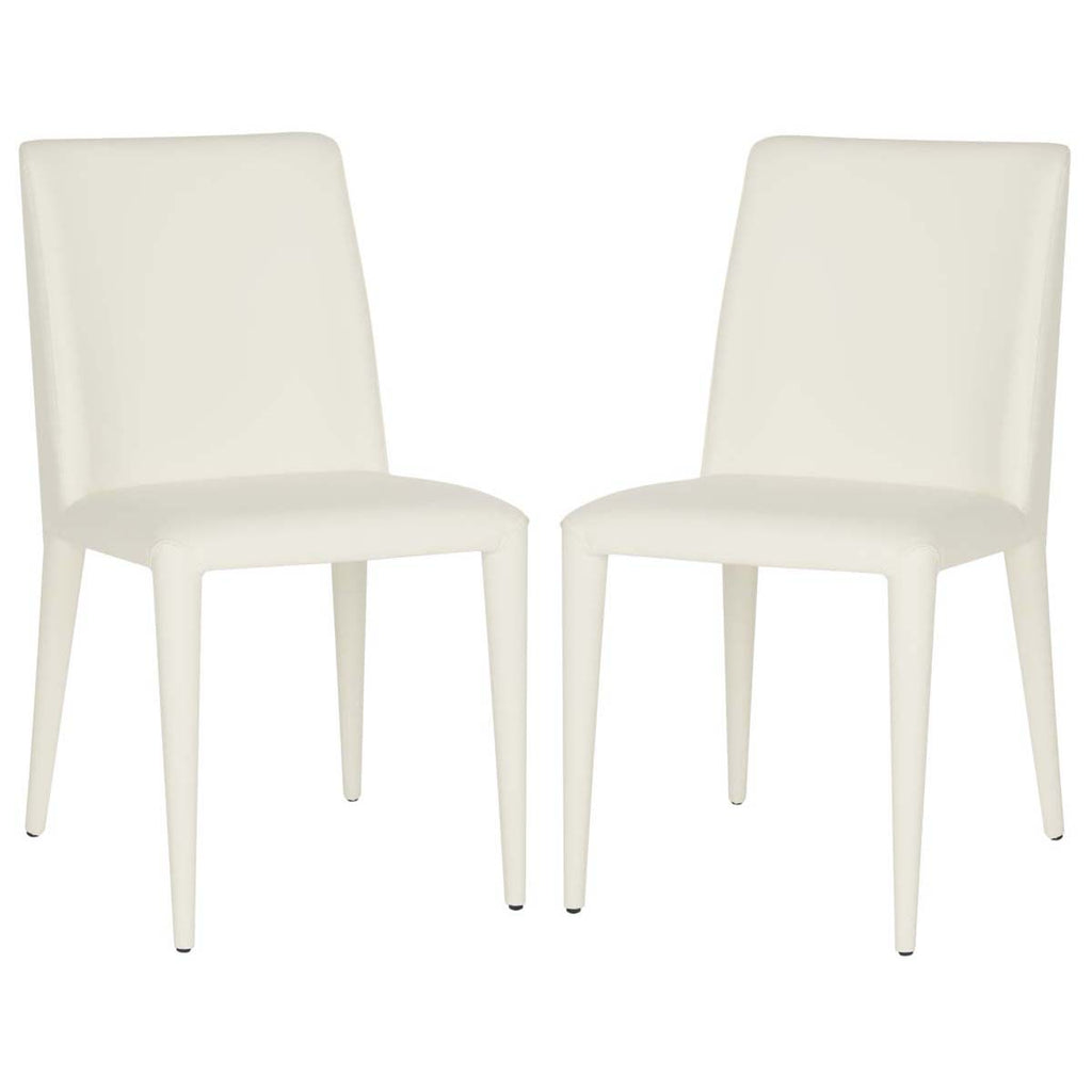 Safavieh Garretson 18'' Leather Side Chair-White (Set of 2)