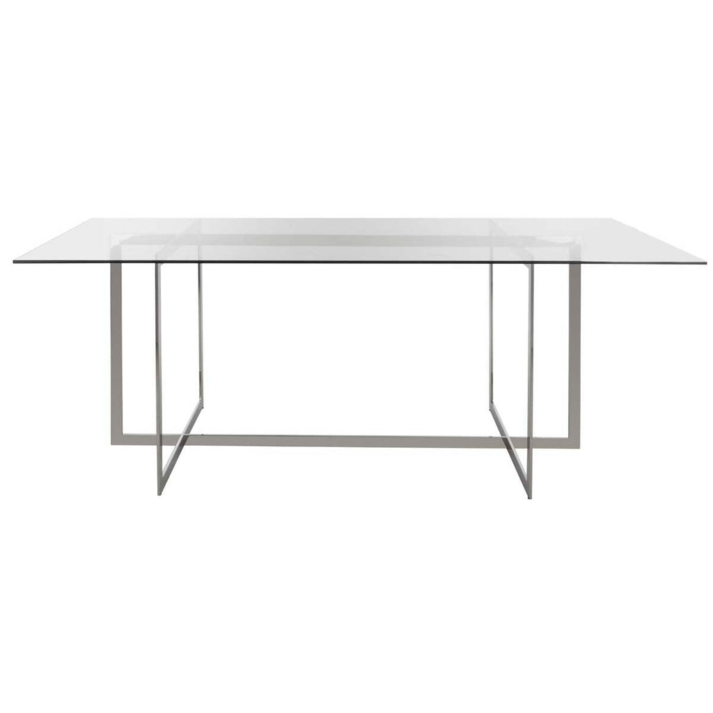 Safavieh Couture Fidel Polished Glass Top Dining Table - Chrome