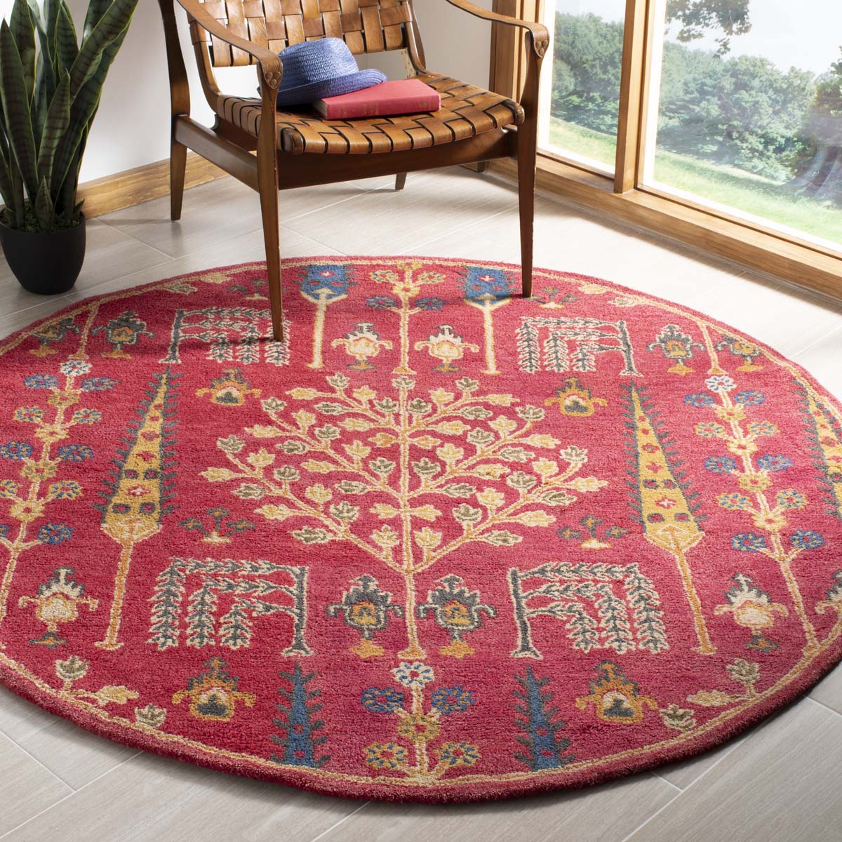 Safavieh Heritage Rug Collection HG418Q Red / Multi Safavieh Home