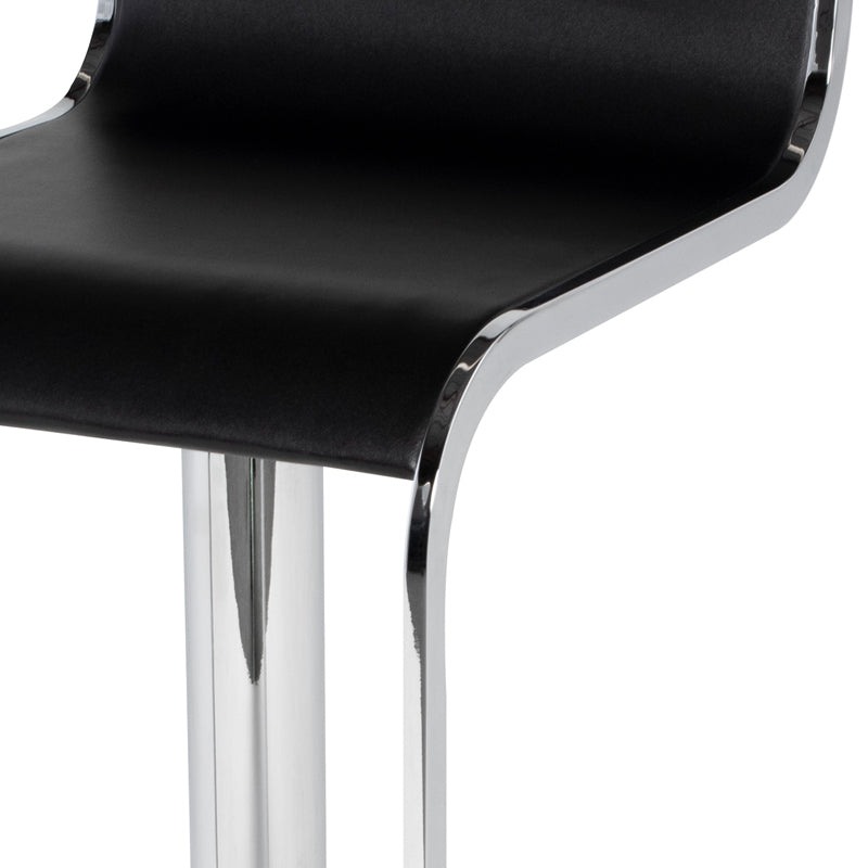 Alexander Black Leather Seat Chrome Steel Base Adjustable Stool | Nuevo - HGGA181