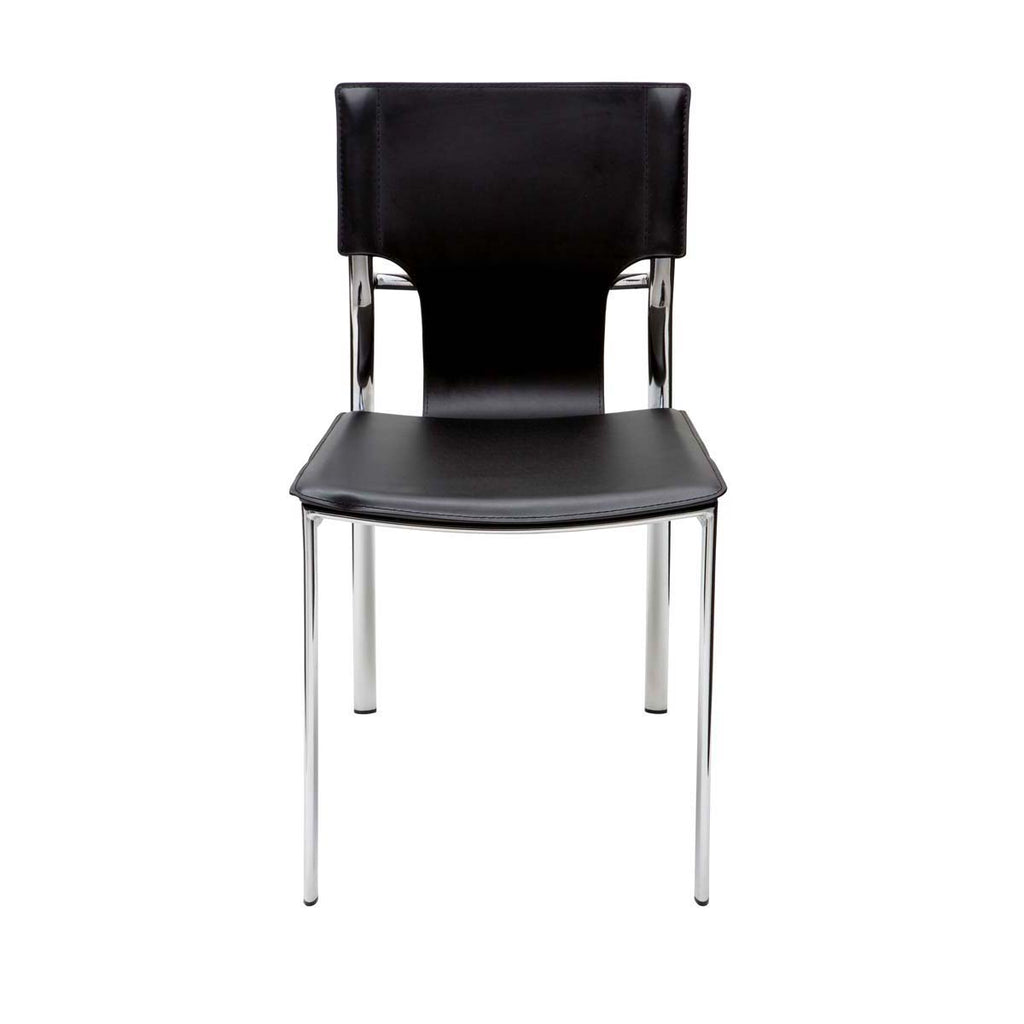 Nuevo Lisbon Leather Dining Chair - Black