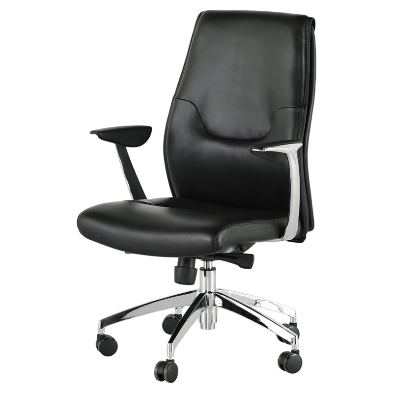 Klause Black Naugahyde Seat Chrome Aluminium Base Office Chair | Nuevo - HGJL389