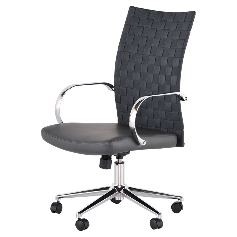 Mia Grey Naugahyde Seat Chrome Aluminium Base Office Chair | Nuevo - HGJL395
