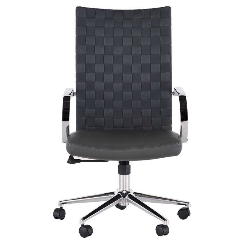 Mia Grey Naugahyde Seat Chrome Aluminium Base Office Chair | Nuevo - HGJL395
