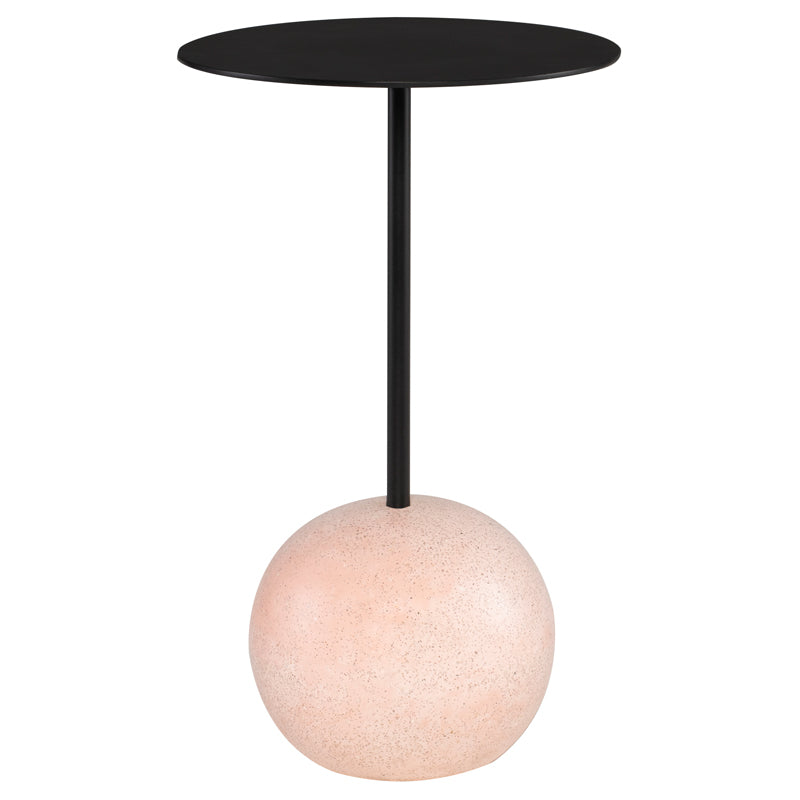 Aldo Matte Black Top Flamingo Terrazzo Base Side Table | Nuevo - HGMV203