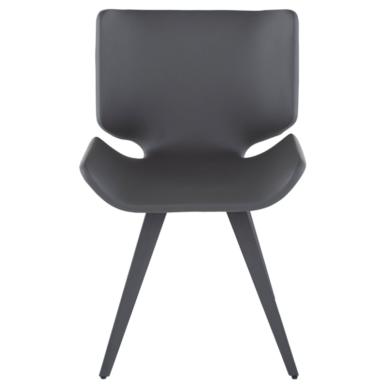 Astra Grey Naugahyde Seat Titanium Steel Frame Dining Chair | Nuevo - HGNE126