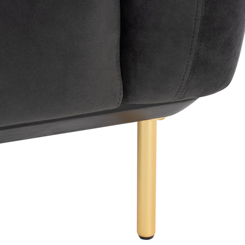Benson Shadow Grey Fabric Seat Matte Brass Legs Sofa | Nuevo - HGSC260