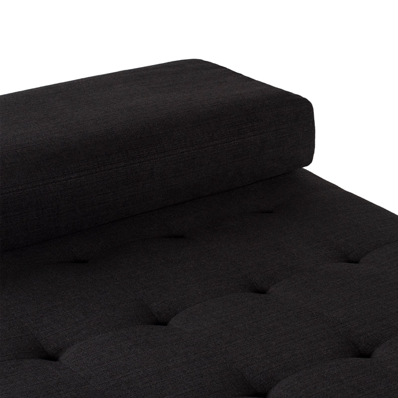 Giulia Coal Fabric Seat Matte Black Steel Legs Daybed | Nuevo - HGSC640