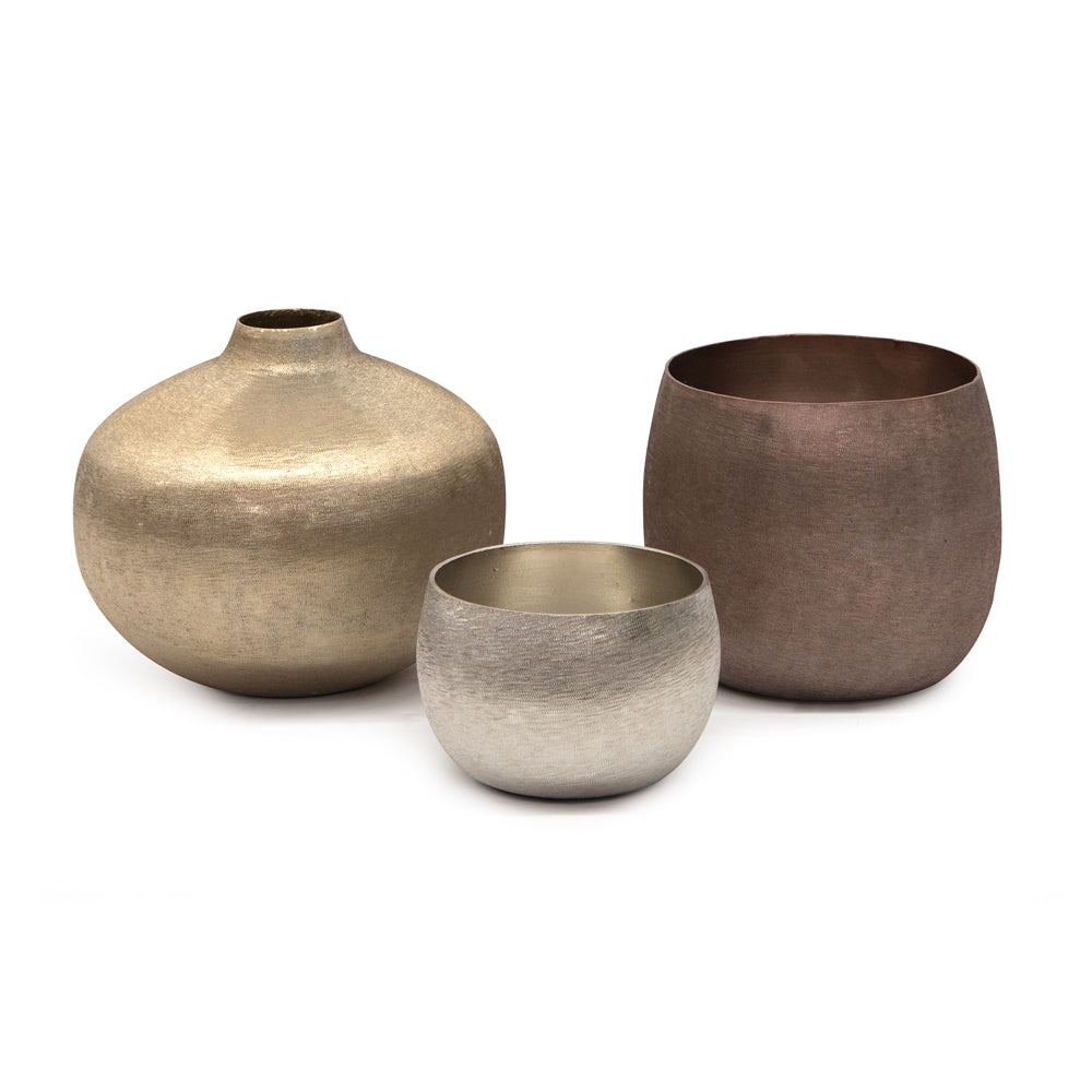 Set Of Three Mink Medley Artisan Vases | John-Richard - JRA-11118S3