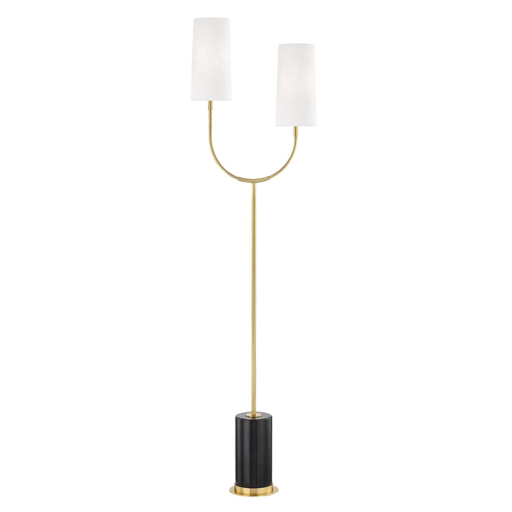 Hudson Valley Lighting 2 Light Marble Floor Lamp - Brass