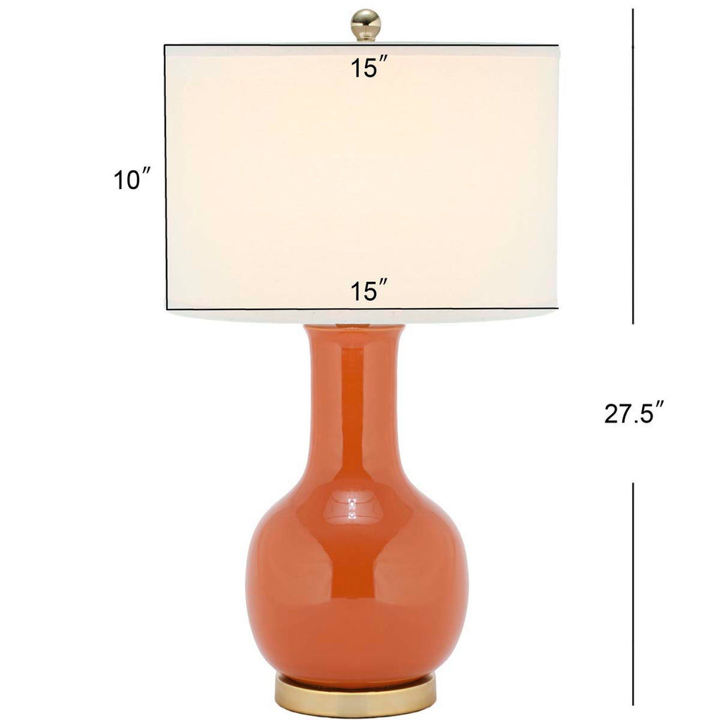 Safavieh Orange 27.5 Inch H Ceramic Paris Lamp-Orange