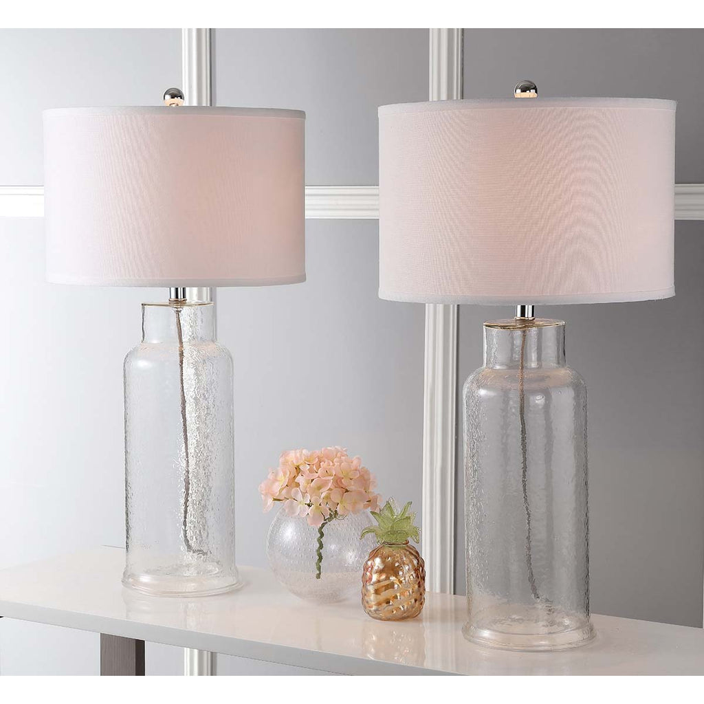 Safavieh Bottle 29 Inch H Glass Table Lamp-Clear (Set of 2)