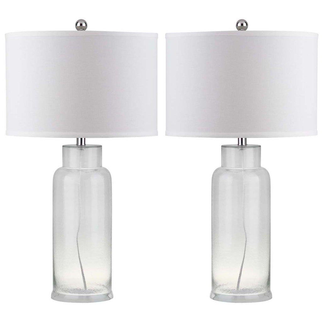 Safavieh Bottle 29 Inch H Glass Table Lamp-Clear (Set of 2)