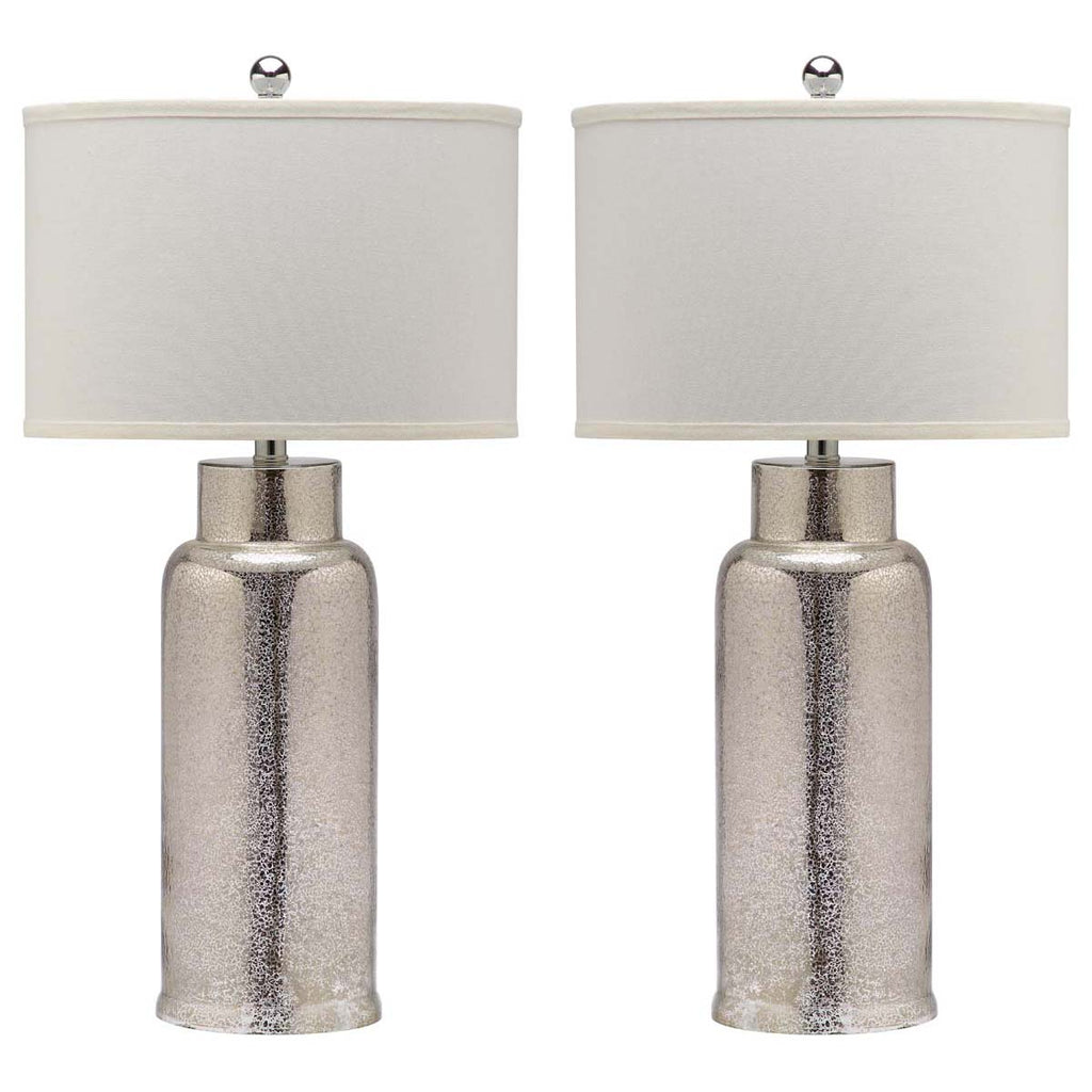 Safavieh Bottle 29 Inch H Glass Table Lamp-Ivory/Silver (Set of 2)