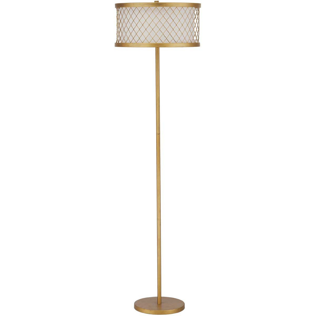 Safavieh Evie 58.25 Inch H Mesh Floor Lamp-Antique Gold