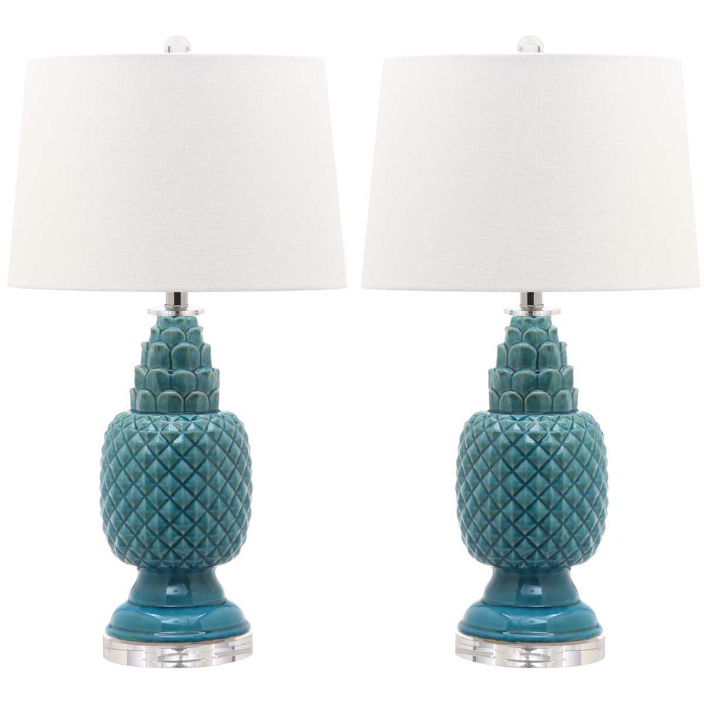 Safavieh Blakely 28 Inch H Teal Table Lamp-Blue (Set of 2)