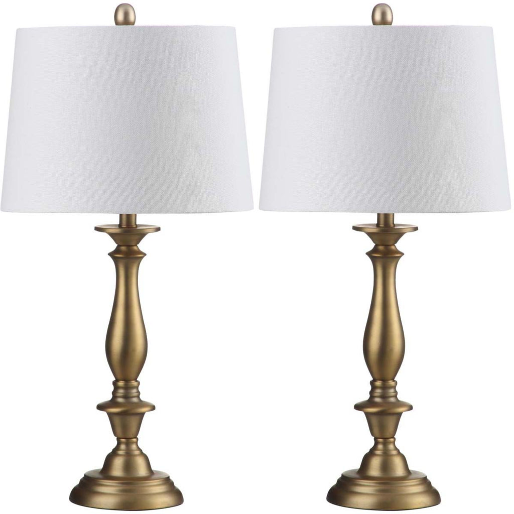 Safavieh Brighton 29 Inch H Candlestick Table Lamp-Gold (Set of 2)