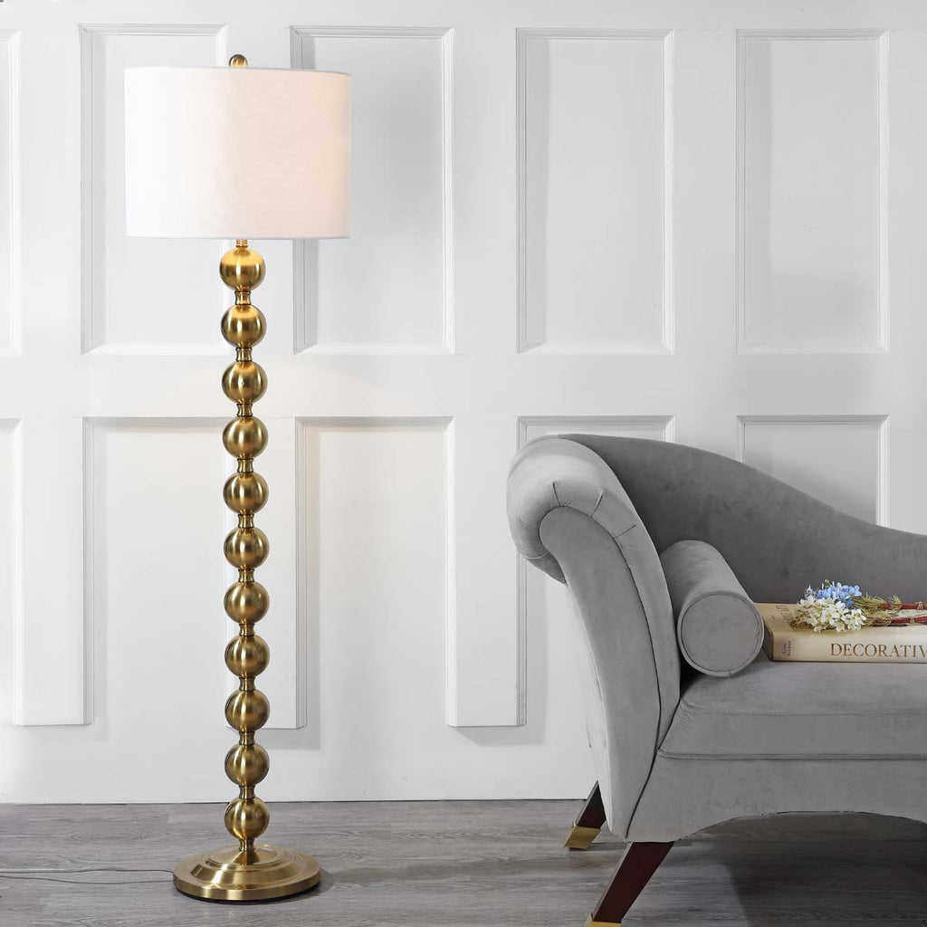 Safavieh Reflections 58.5 Inch H Stacked Ball Floor Lamp-Brass