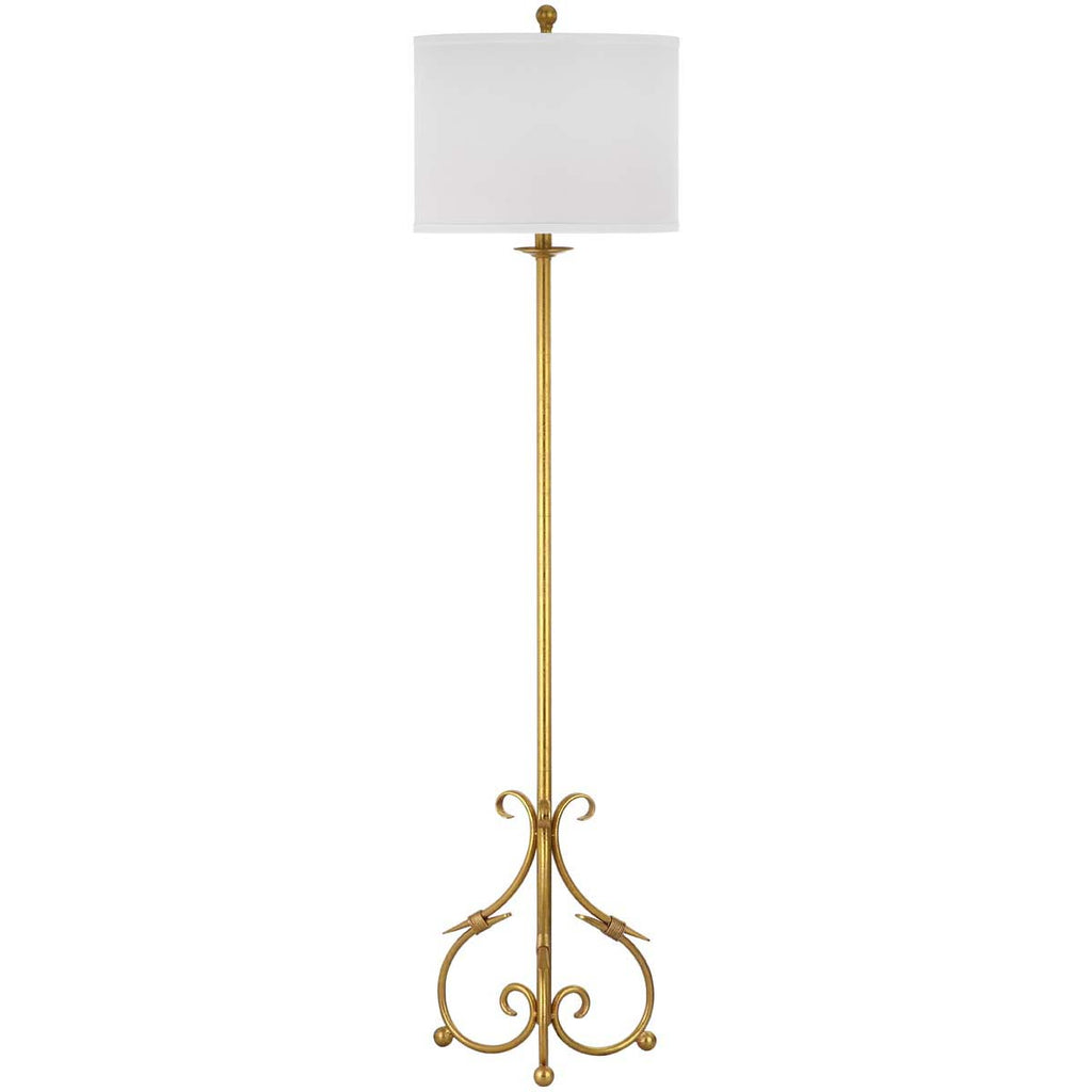 Safavieh Elisa 60 Inch H Baroque Floor Lamp-Antique Gold