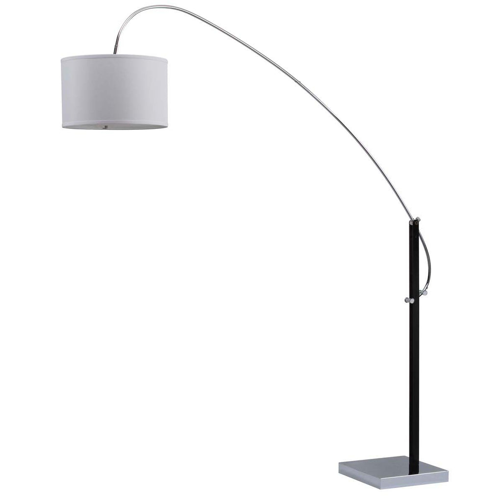 Safavieh Lyra 111 Inch H Adjustable Arc Floor Lamp-Chrome/Black