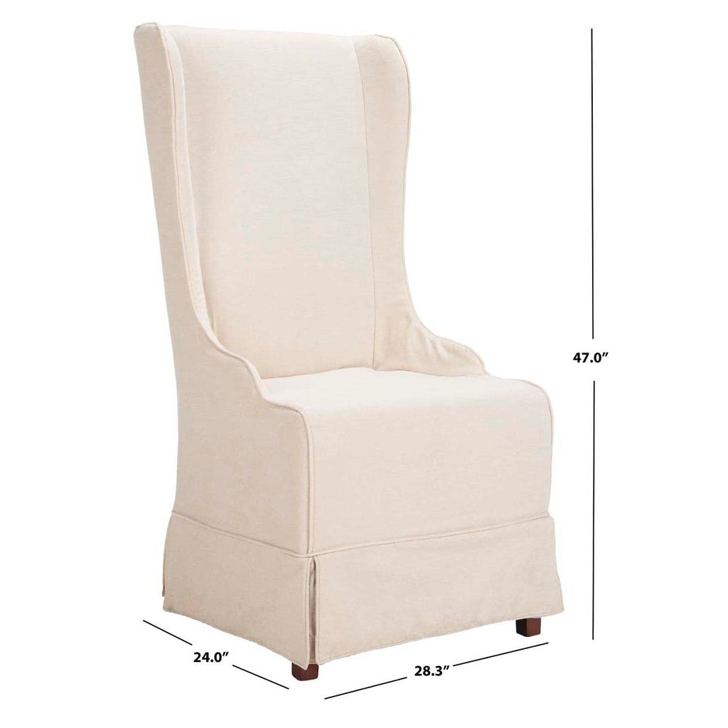 Safavieh Becall 20''H Linen Dining Chair - Creme