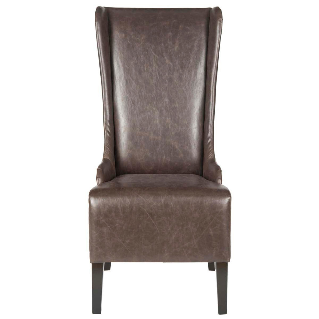 Safavieh Becall 20''H Leather Dining Chair - Antique Brown